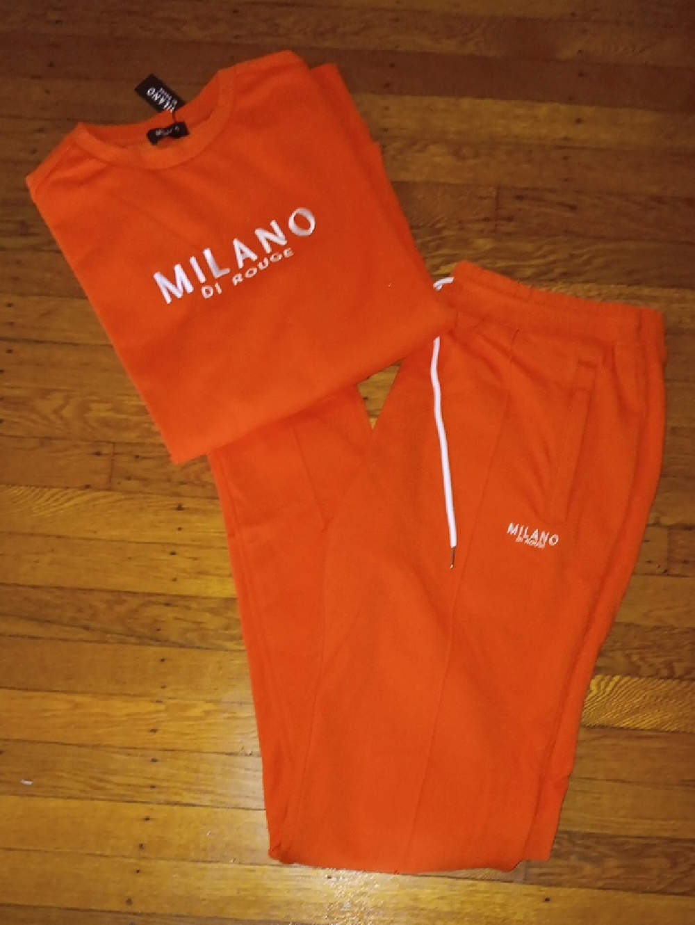 Milano Di Rouge Vibrant Orange Logo Sweatshirt & Joggers Set